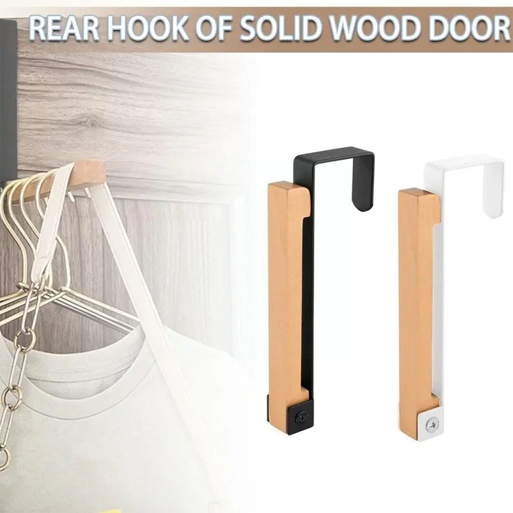

Foldable Over The Door Hook, Metal & Wood Over Door Hanger For Towels Clothes Coats Caps, Easy Install For Laundry Room Bat A8P8