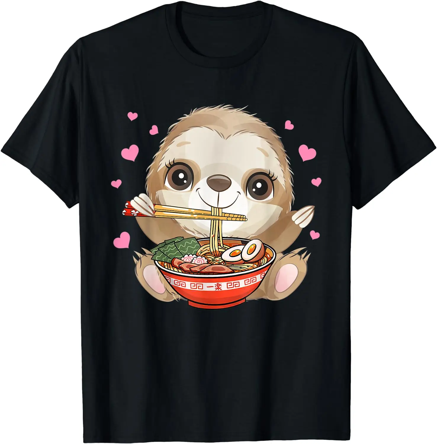 

Ленивец съешь рамен лапша кавайный аниме японский подарок Девочка Подросток мужчины женщины короткий рукав хлопковая футболка