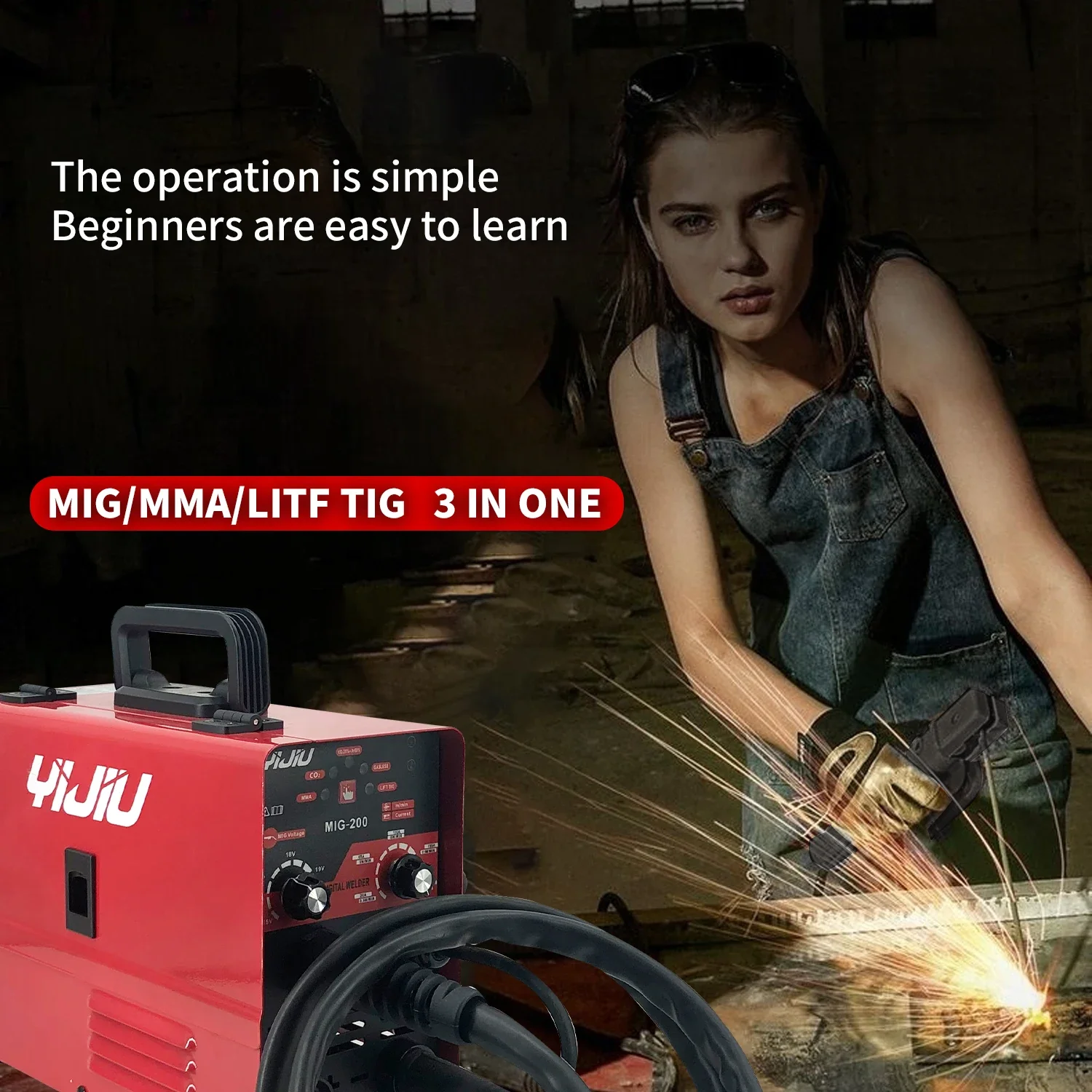 YIJIU MIG-200 120A 220 В IGBT инвертор Mig Tig Mma 3 в 1 газовый безгазовый портативный сварочный
