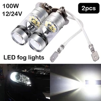 2pcs 100w h1 h3 led fog light driving bulb 1224v fog lamp headlamp 20smd 10000lm white 6000k car headlight car accessories