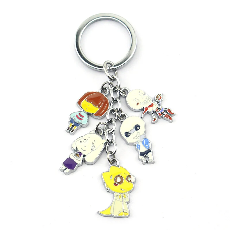 

Anime Game Undertale Metal Keychain Frisk/Sans/Toriel/Papyrus/Alphys Fashion Pendant for Bag with Cosplay Accessories for Gift