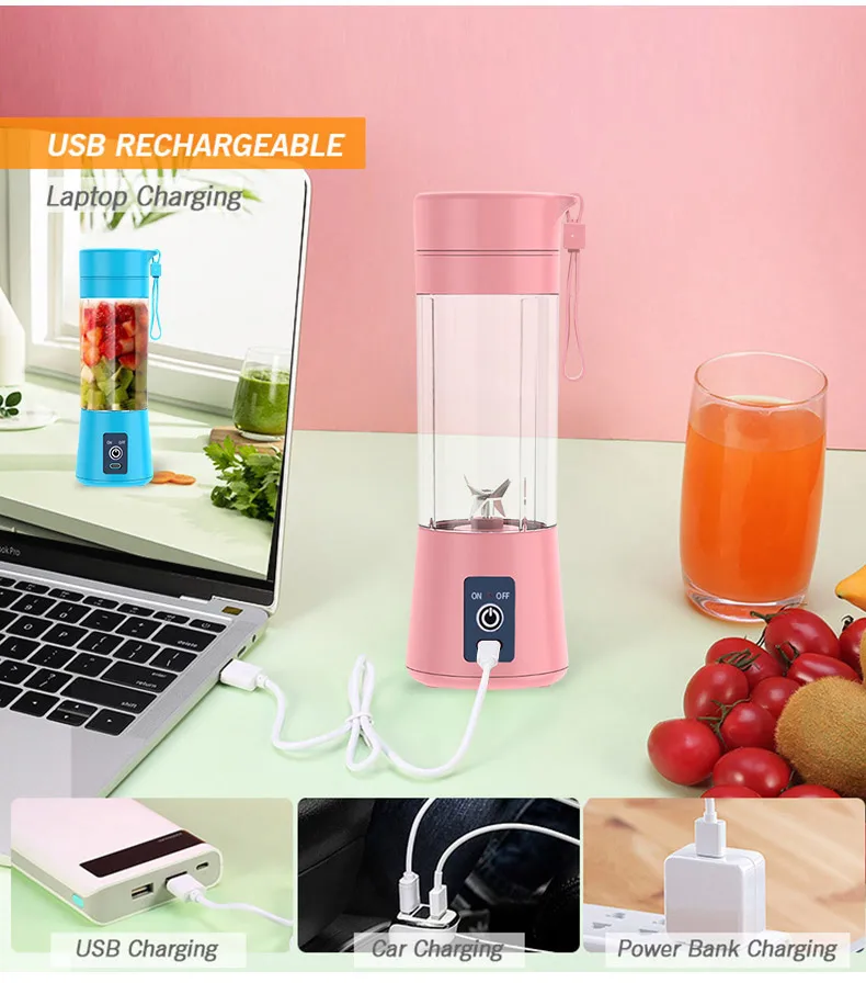 Портативная соковыжималка с USB беспроводной блендер домашний электрический
