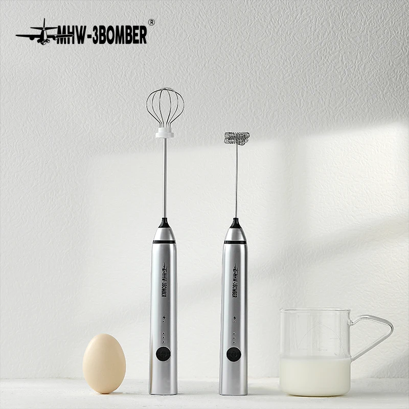 

MHW-3BOMBER Milk Frother Electric Foam Maker Egg Beater Former Portable USB Rechargeable Milk Shaker 3-Speed Adjustable MF5823