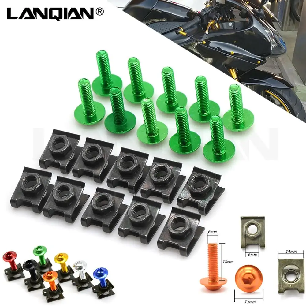 

Motorcycle Fairing Screws Fastener Clips Body Spring Nut Bolts Kit For Kawasaki NINJA 300 250R 125 Z125 EX250R Z125 PRO ZX 636R
