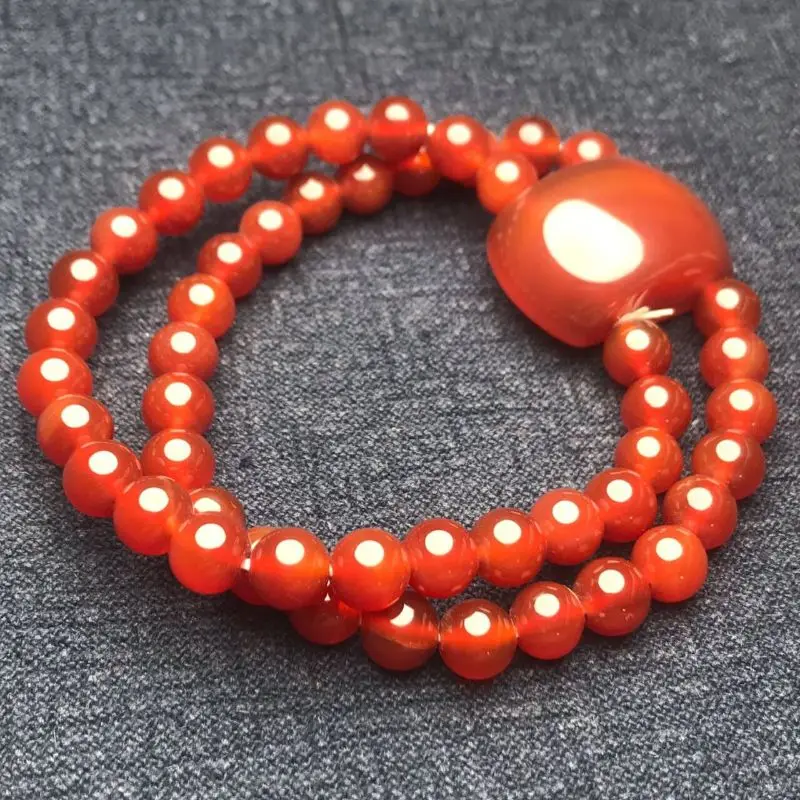 Браслет из натурального красного агата модный и универсальный для мужчин женщин