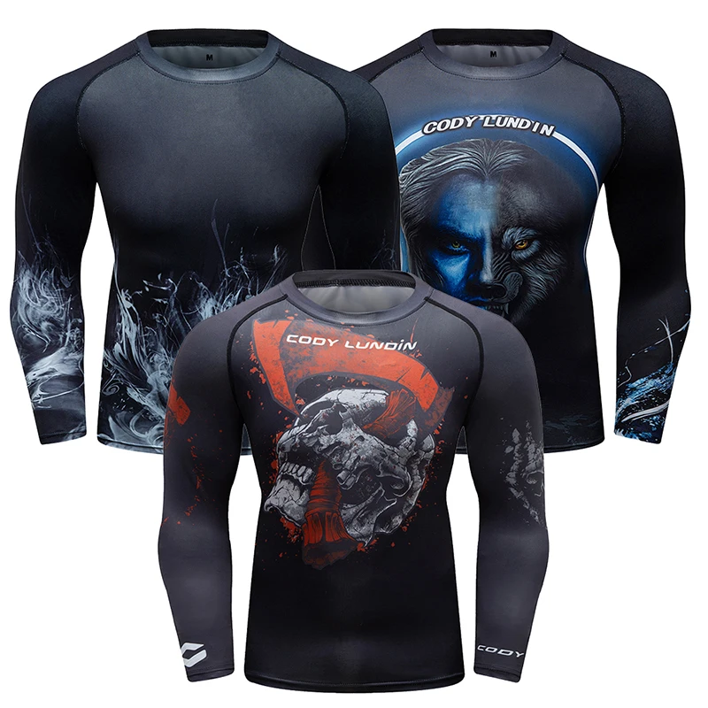 Дешевая Bjj MMA Rashguard футболка для Jujitsu мужчин Спортивная компрессионная с длинным