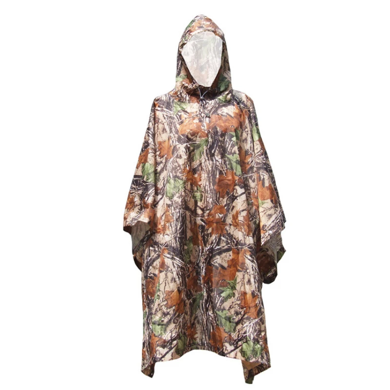 

Sniper Bionic Camouflage Waterproof Poncho Raincoat 3D Maple Leaf Camo Cloak Ghillie Suits 3 In 1 Poncho Camping Tent Rain Cover