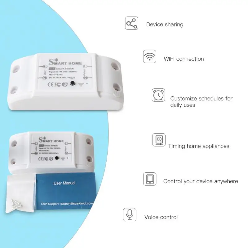 

CORUI Homekit Smart Wifi Switch 10A Breaker Moudle Timer Function Dohome App Control Compatible With Alexa Siri Google Home