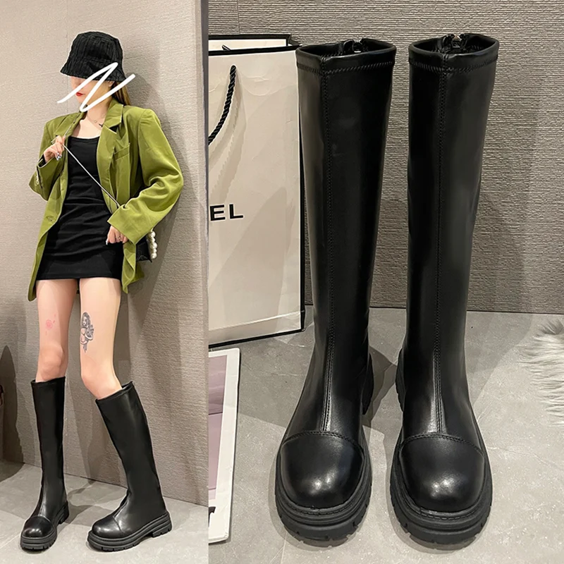 

Женские сапоги, Осенняя обувь, роскошные дизайнерские привлекательные сапоги до бедра на высоком каблуке, женские модные кожаные сапоги вы...