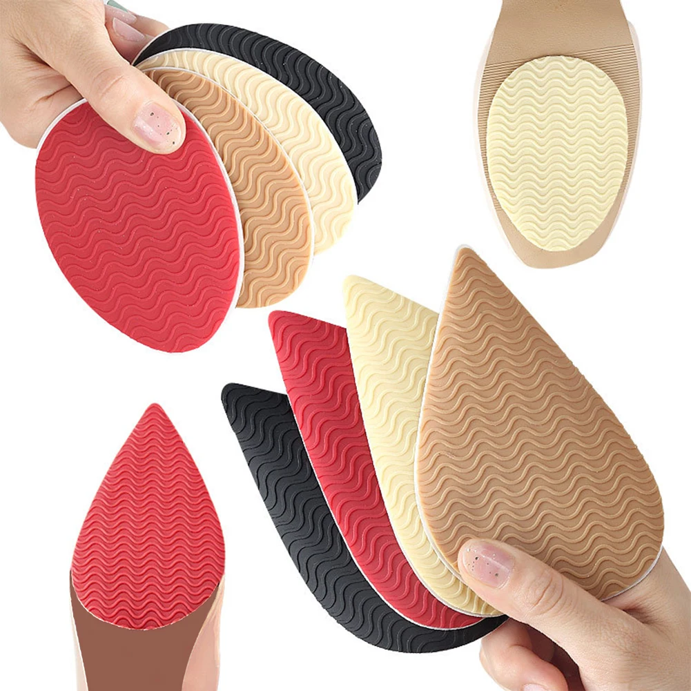 Rubber Forefoot Pads for Women Shoes Soles Protector Anti-slip Repair Outsoles Self-adhesive Sticker High Heel Care Bottom Patch