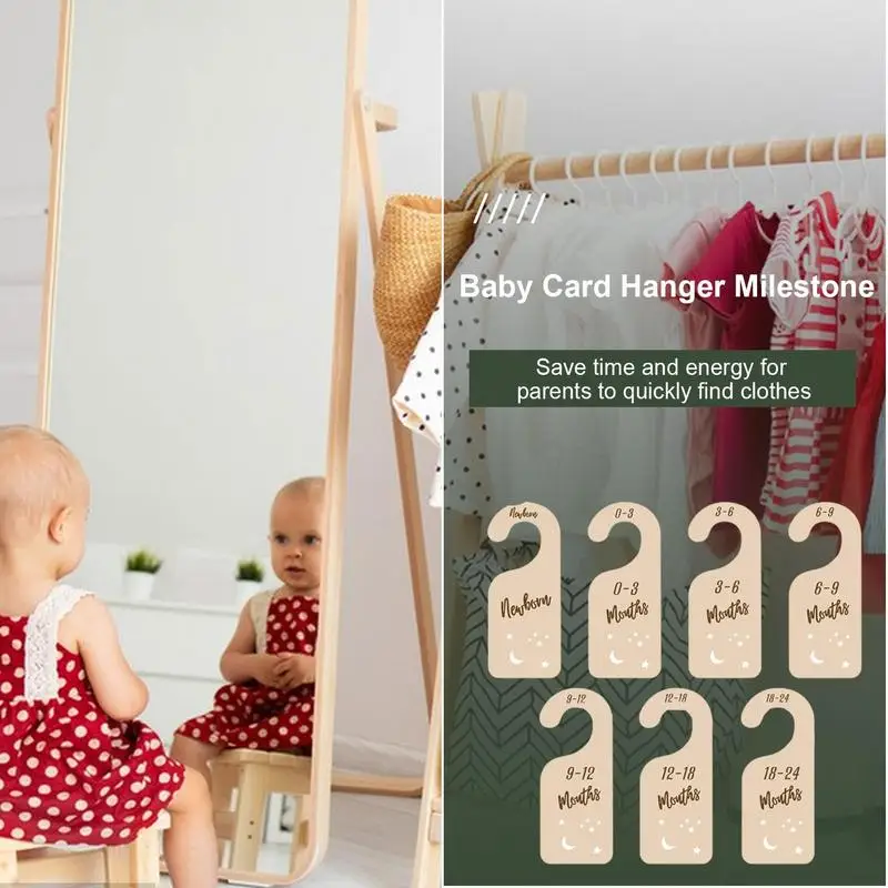 

Wooden Baby Closet Dividers Storage Organizer Toddler wardobe Dividers Double-Sided Cloth Hanger for Newborn Girls Boys Kids
