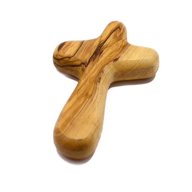 

Medium Wooden for Cross Hand Held Comfort for Cross Religious Christian Gift Clinging for Palm for Cross Prayer