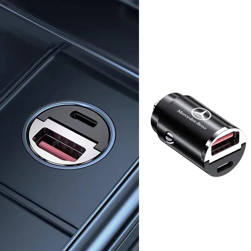 

Автомобильное быстрое зарядное устройство с портами USB Type-C, адаптер питания, аксессуары для Mercedes Benz AMG W203 W206 W220 W205 W211 W212 W201 W210 W108