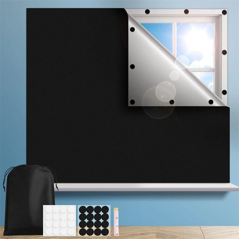 

Window Blackout Fabric Removable Light Blocking Darkest Window Film Frosted Dark Tint Film Privacy Protection Window Covering