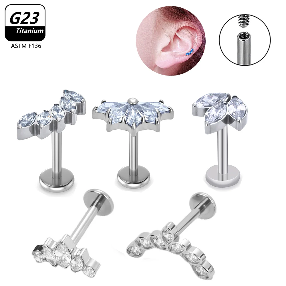 

Серьги-гвоздики из титана G23 для пирсинга с внутренней резьбой, 16 г