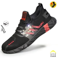 new 2022 summer men work shoes breathable indestructible steel toe safety shoes man puncture proof anti smash women boots
