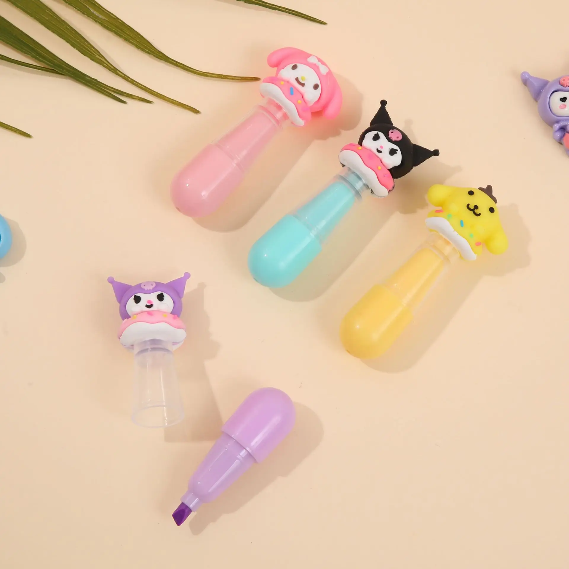 6 шт./компл. набор ручек-хайлайтеров Sanrio мультяшная фигурка Kawaii Kuromi Melody Focus маркер