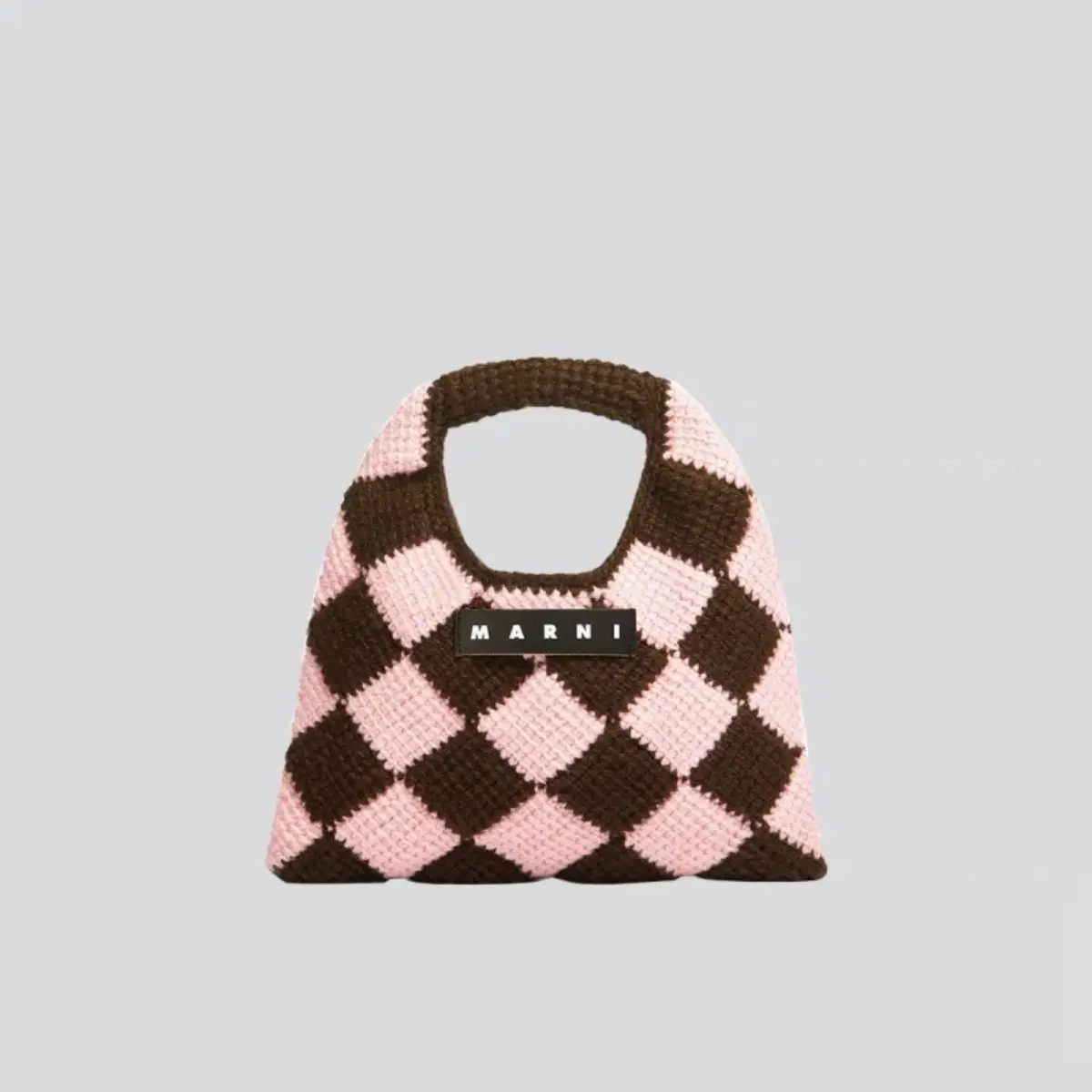 

Marni 2023 Women Handbag Small Design Handwoven Bag Checkerboard Knitted Bag Woolen Handheld Bag Marni 2023 Women