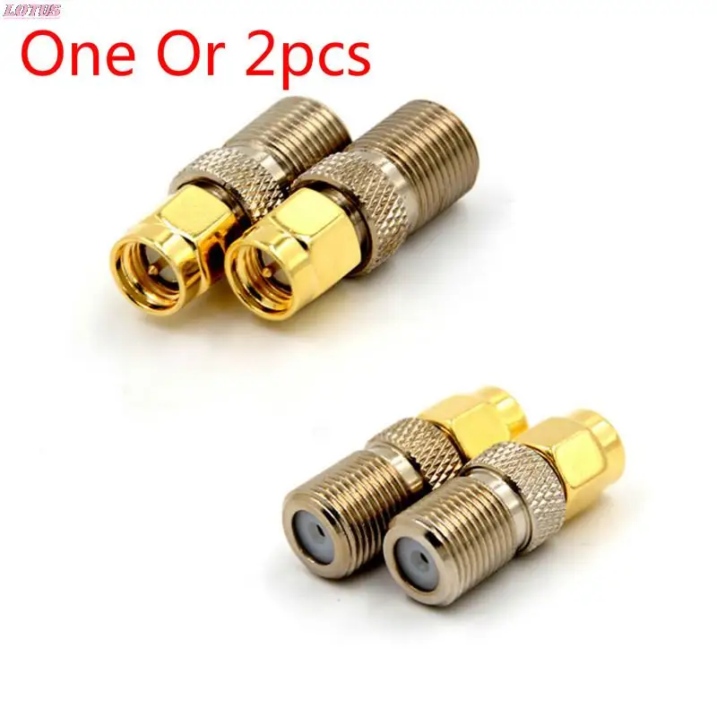 

One Or 2pcs F Type Female Jack To SMA Male Plug Straight RF Coaxial Adapter F Connector To SMA Convertor Gold Tone