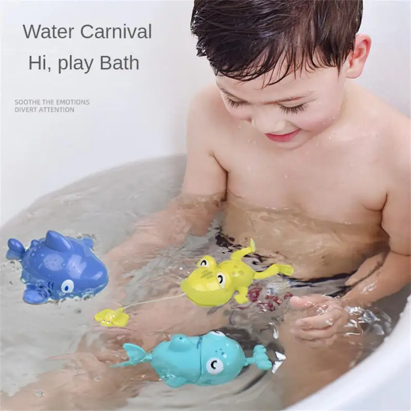 

Cute Funny Children Toy Water Fun Small Shark Small Frog Simulated Animals Swimming In Water Hair Pull Line Bathing Water Toys
