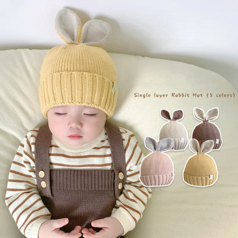 

Baby Hat Cute Cartoon Bunny Ear Beanie for Infant Baby Boy Girl Autumn Winter Warm Crochet Bonnet Toddler Cap for 3-24 Month