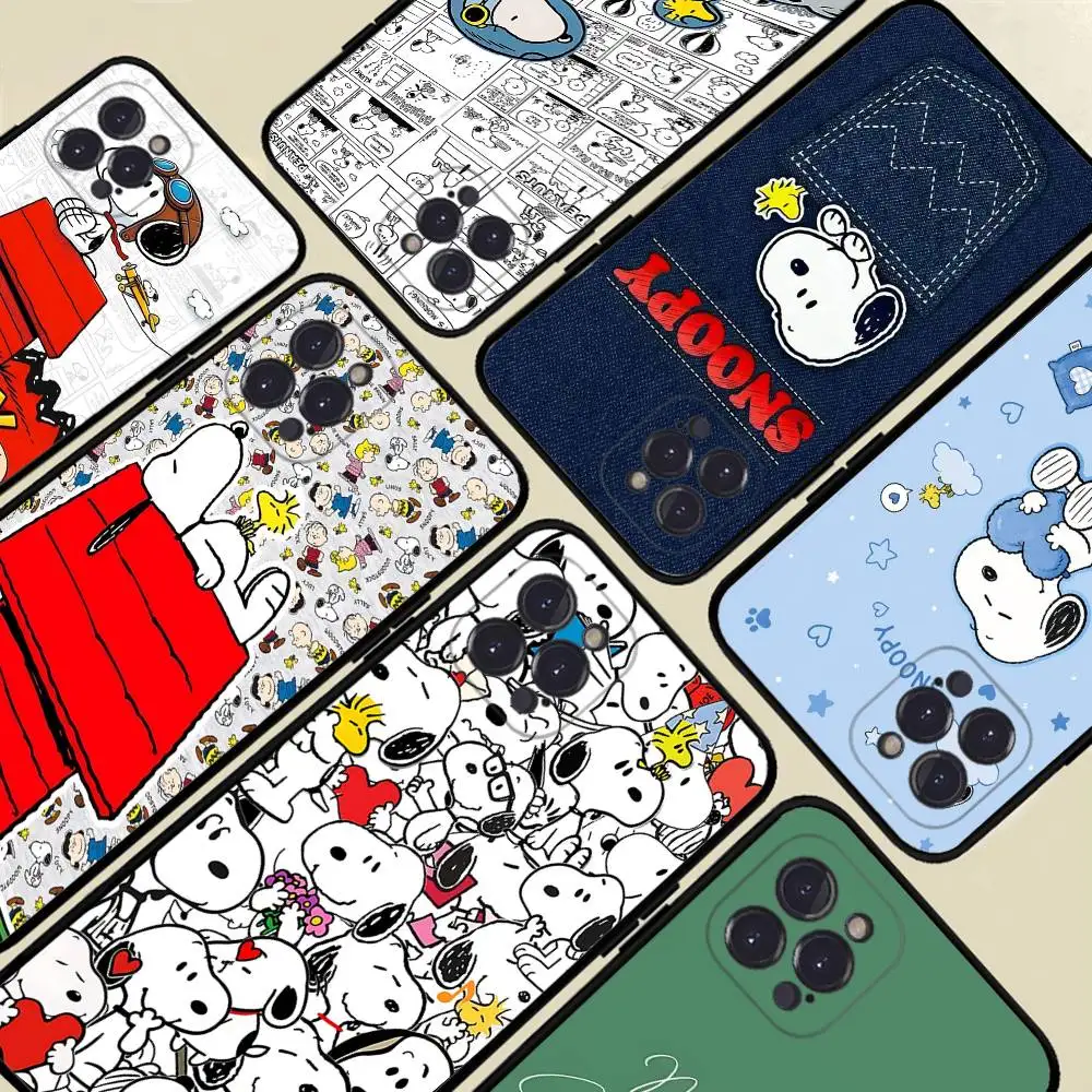 Фото Милый мультяшный чехол S-Snoopys для iPhone 17, 16, 15, 16e, 14, 13, 12, 11 Pro Max Plus, чехол-накладка, коque №2