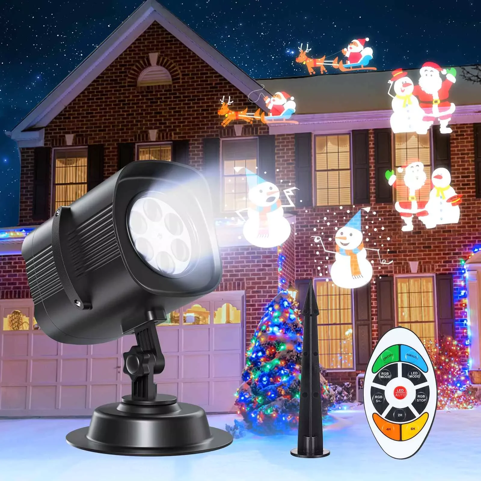 

Halloween Party Lights Snowflake Laser Projector Led Stage Light Rotating Xmas Pattern Outdoor Holiday Lighting Garden