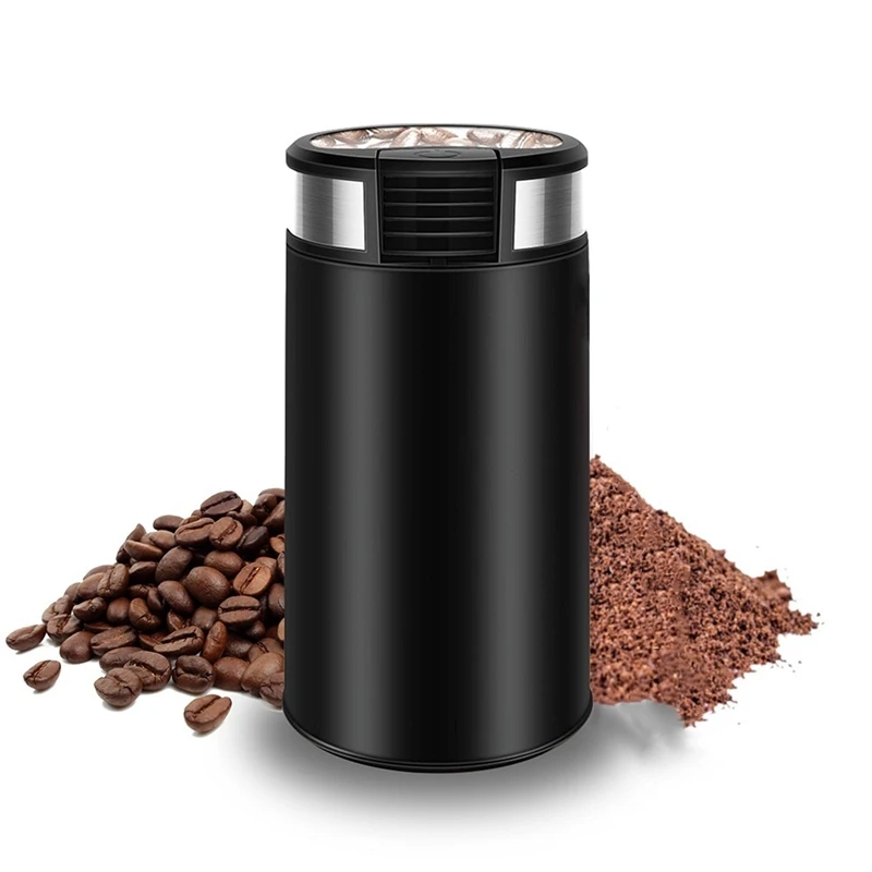 

Electric Coffee Grinder, Powerful Grinder With Stainless Steel Blades, Small Fast Mill Grinding For Beans, Black EU Plug