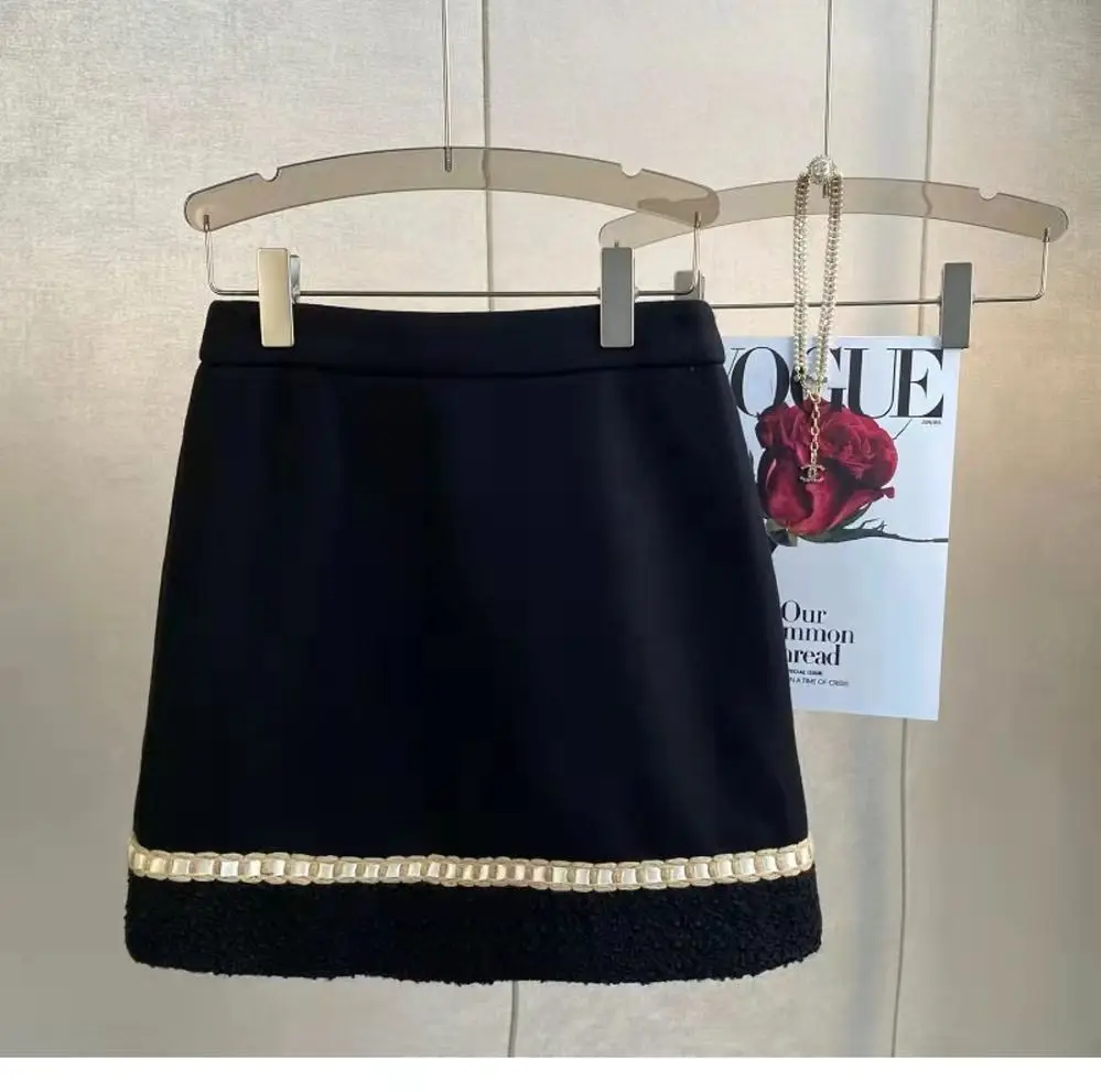 Женский твидовый жаккардовый ароматный костюм куртка пальто топ и юбка комплект