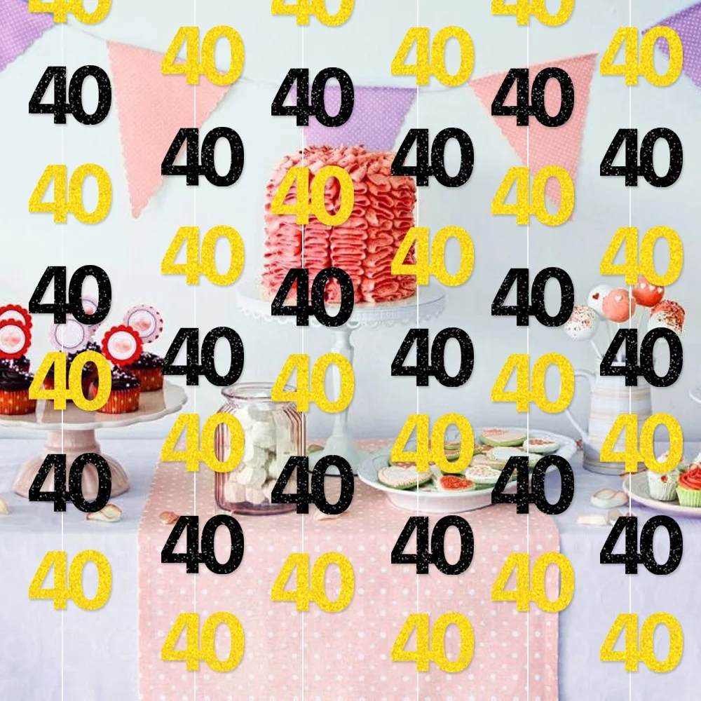 Фото 6 шт., 16, 18, 21, 30, 40, 50, 60, черное золото, день рождения, потолок, спираль, подвесная гирлянда, украшения, принадлежности №5