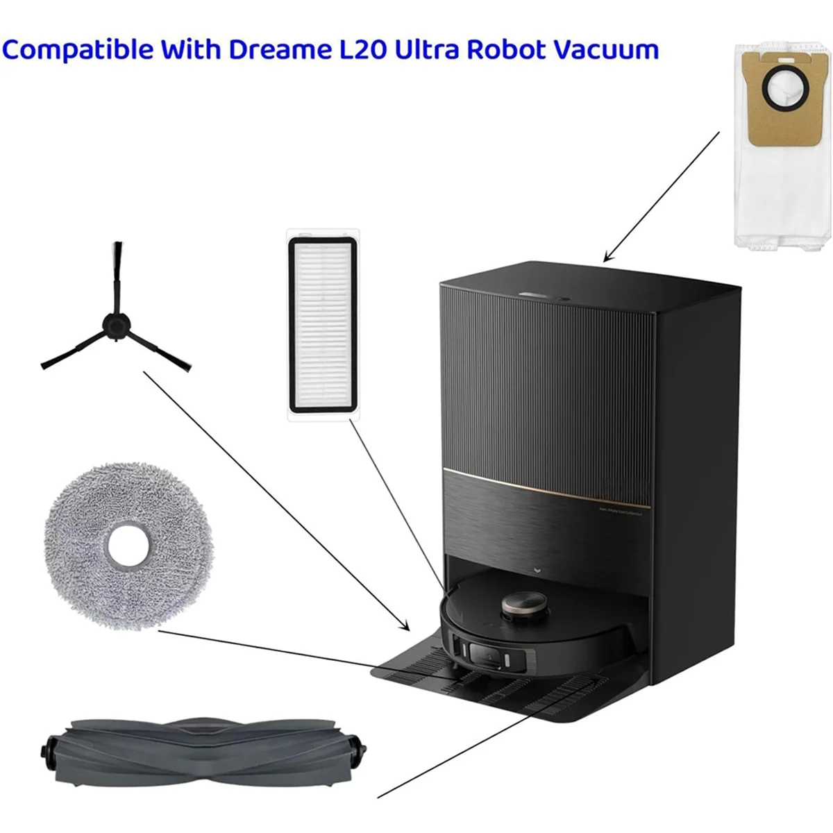 Комплект аксессуаров для пылесоса Dreame L20 Ultra/L30 Ultra основная боковая щетка фильтр