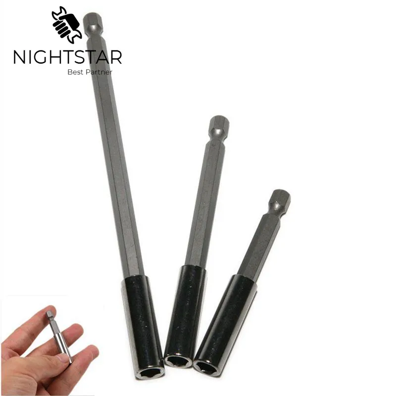 Krachtige 3 шт. Магнитный удлинитель для бит Быстрая смена 1/4 "шестигранный