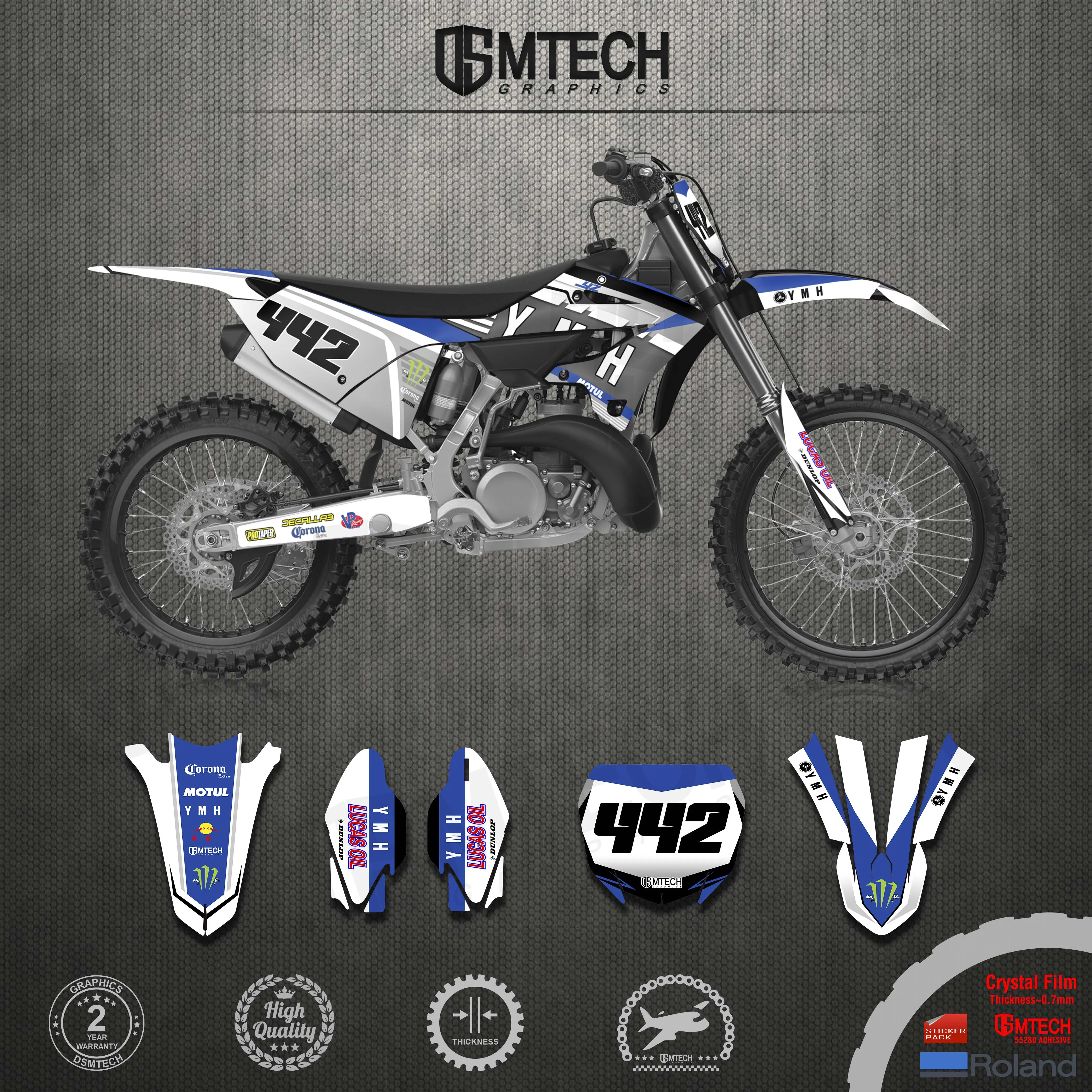 DSMTECH Motorcycle Team Backgrounds Graphics Stickers Decals Kits For YAMAHA 2022 YZ 125 250  22 YZ 250 125