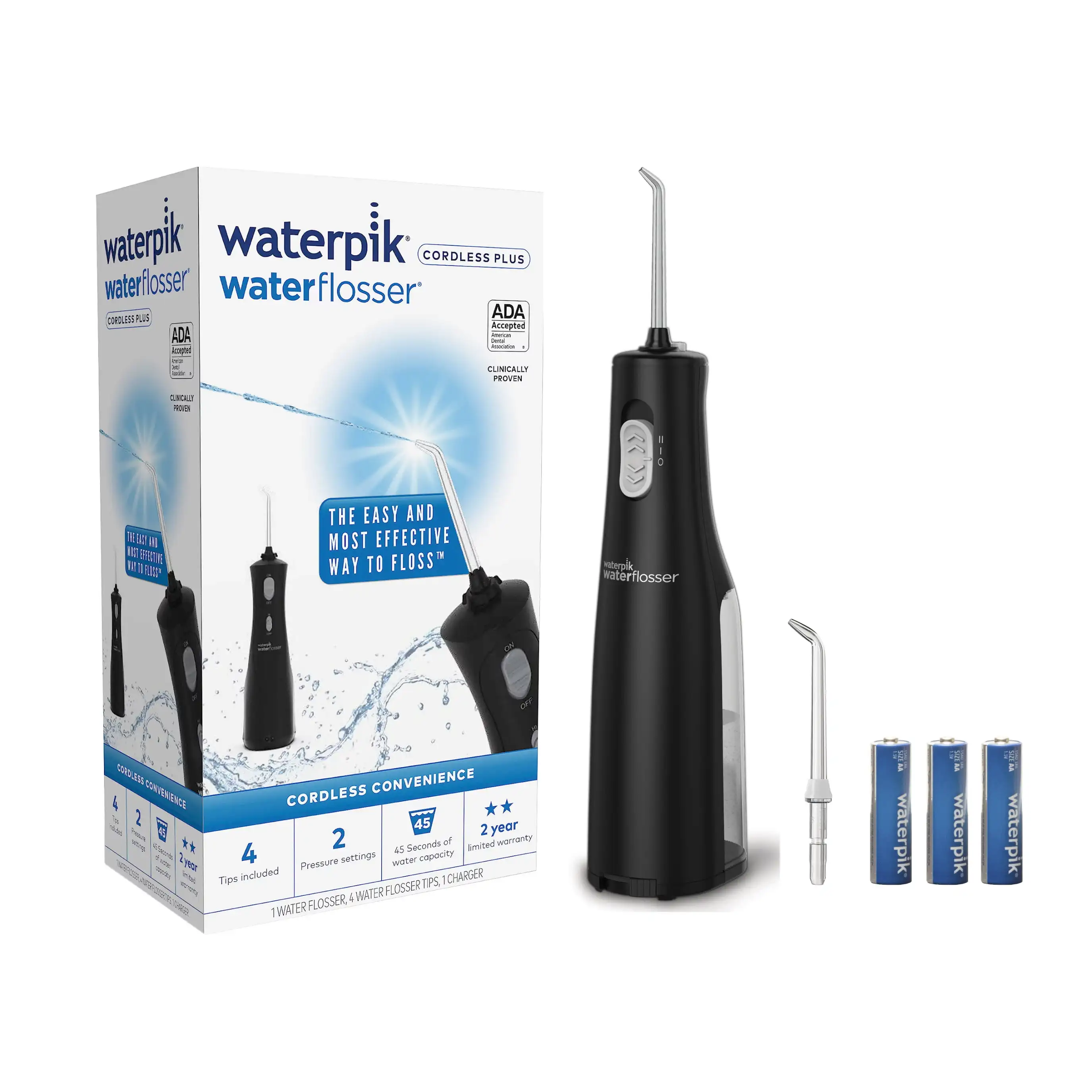 

Waterpik Cordless Express Portable Water Flosser Oral Irrigator, Black