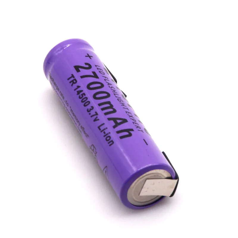 Новая литиевая батарея 14500 перезаряжаемая для сварки никелевая лампа 3 7 в 2700 мАч