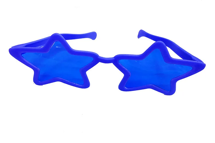 

Голубые цветные праздничные солнцезащитные очки мегастар в форме звезды