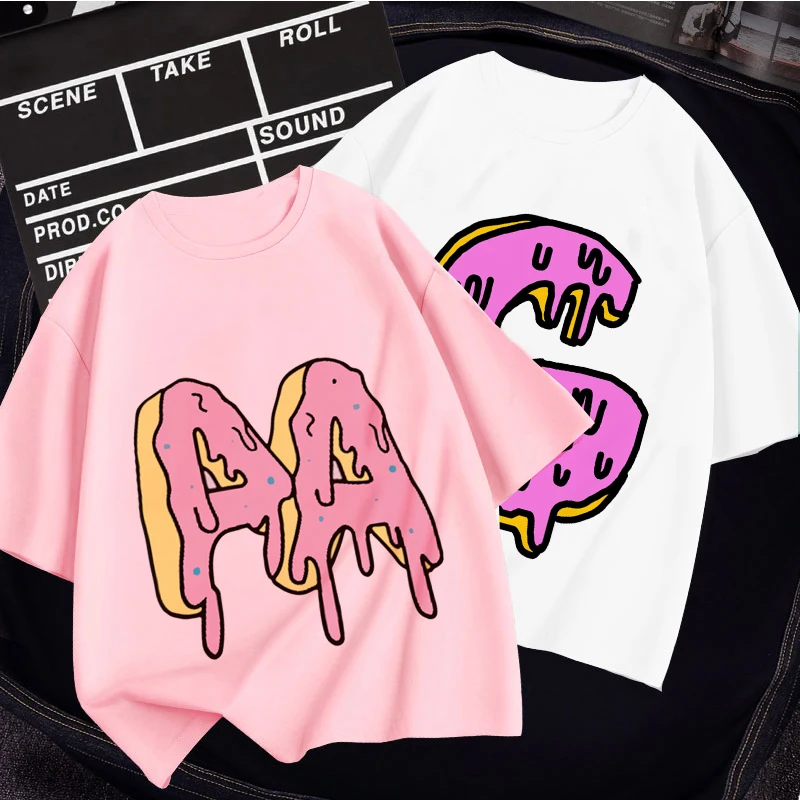 Летняя Новинка детская одежда футболка с мультяшным принтом и надписью торт