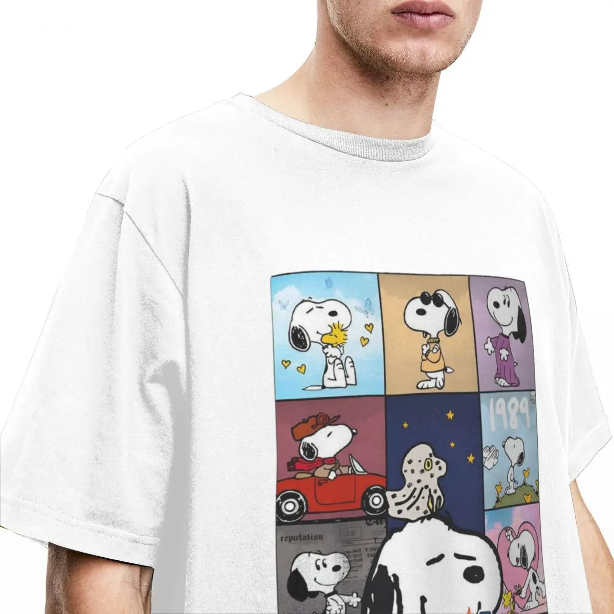 Футболка Snoopy с мультяшным принтом для мужчин и женщин забавные комиксные