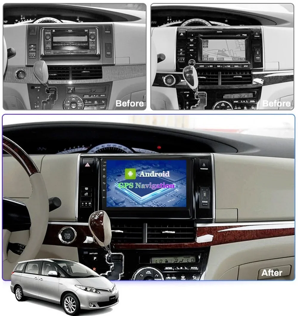 Автомобильная GPS-навигация Android для TOYOTA PREVIA/Estima/Tarago/Canarado 2006-автомобильное радио