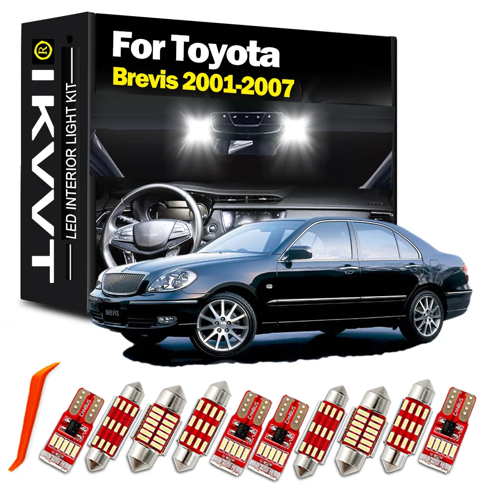 

IKVVT 16 шт. для Toyota Brevis 2001, 2002, 2003, 2004, 2005, 2006, 2007, внутренняя карта, купол, задний багажник, Аксессуары для автомобилей Canbus