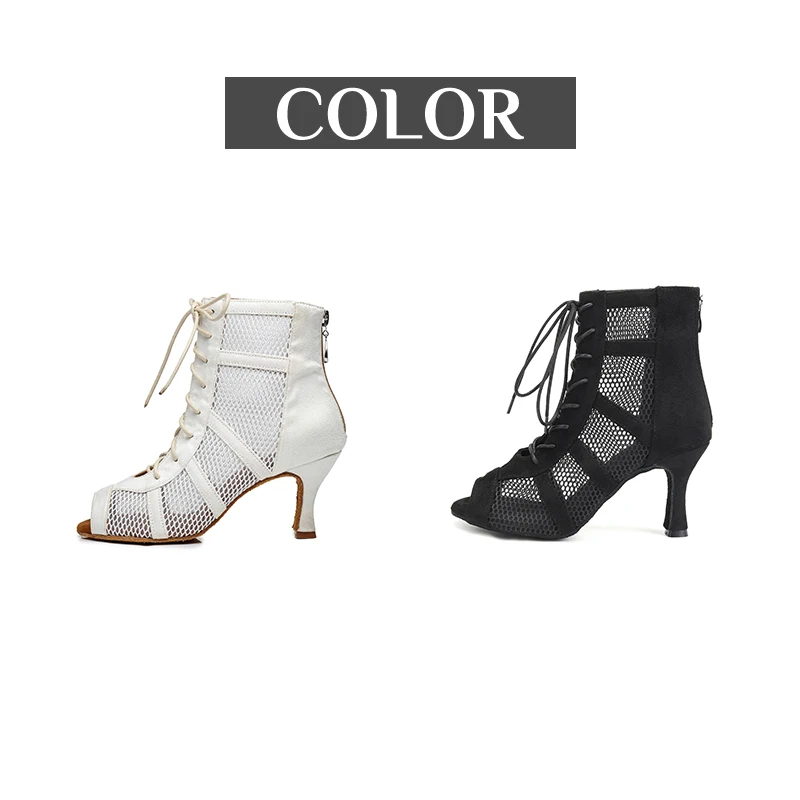 DKZSYIM Hot Women's Short Dance Boots Ballroom Jazz Dance Shoes Ladies Girls Soft Soles Tango/Salsa High Heels Dance Shoes