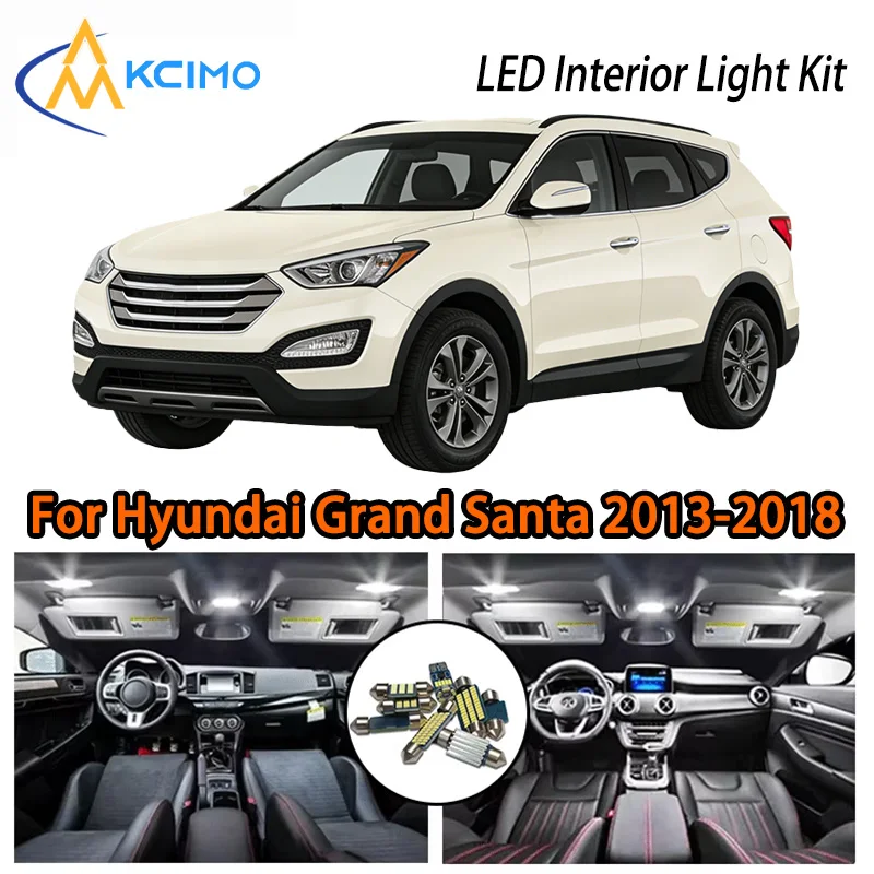 Фото KCIMO для Hyundai Grand Santa Fe Santafe XL Maxcruz 2013-2018 комплект интерьера премиум-класса со светодиодной подсветкой - 2 цвета, быстрая установка №1