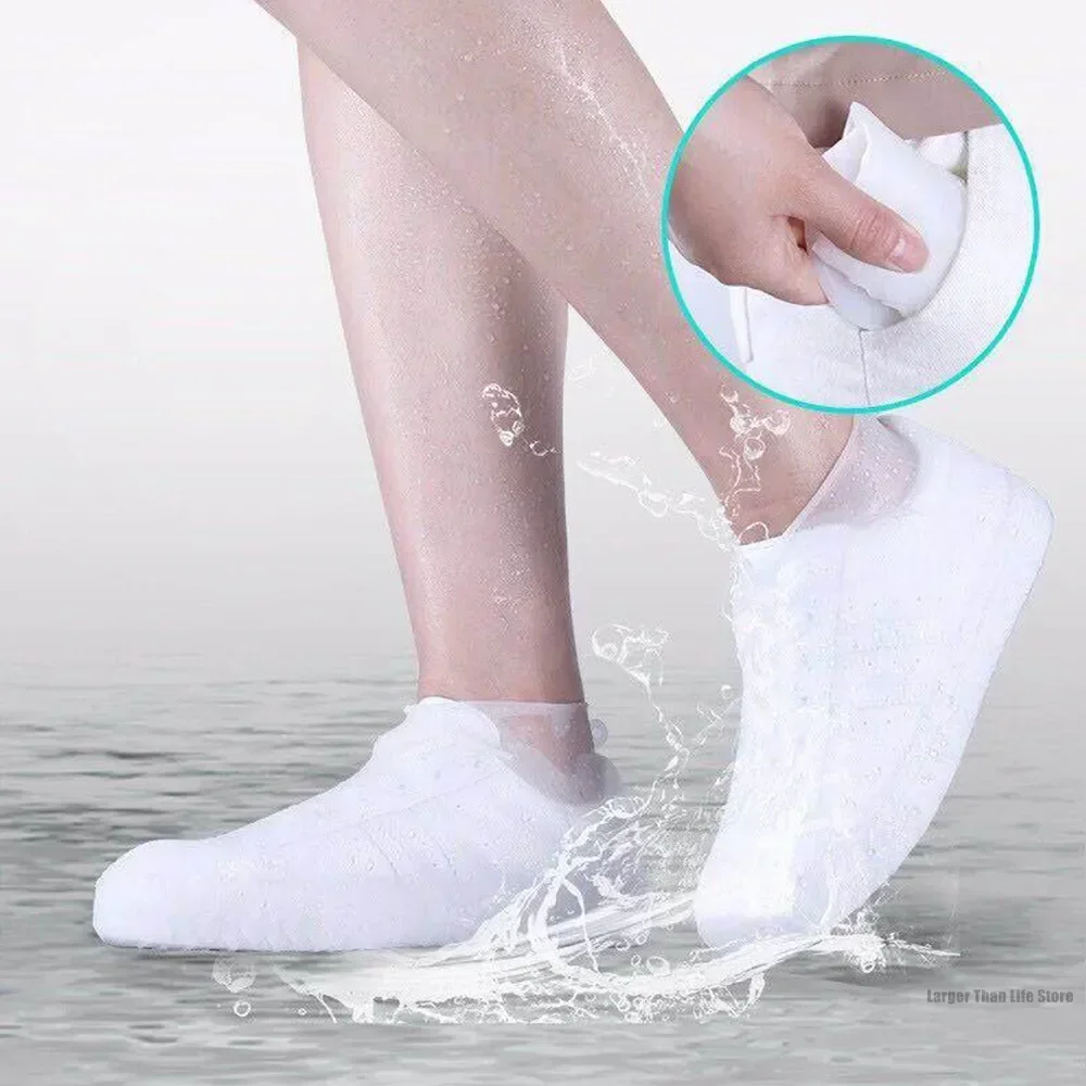 

1 Pair Silicone Waterproof Shoe Covers S/M/L Anti-slip Rubber Rain Boot Dirty Resistant Shoe Covers Rainy Day Travel Accessories