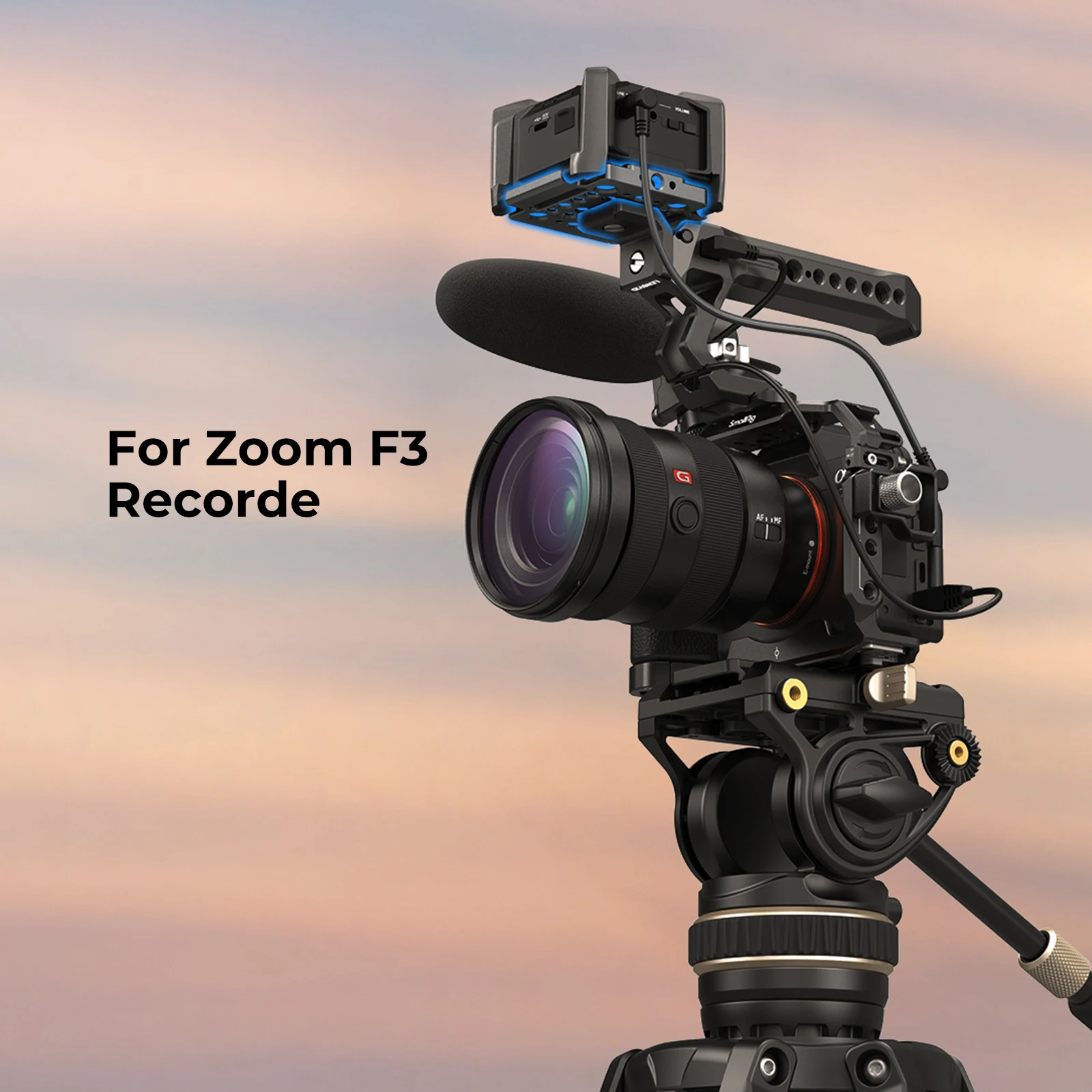 Фото Монтажная пластина SmallRig для Zoom F3 Recorde с резьбовыми отверстиями 1/4–20/3/8–16 липучками и сумкой для хранения, для крепления микрофона MD4883 №5