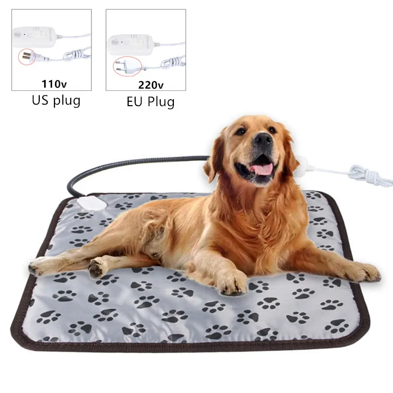 

45cm*45cm Pet Waterproof Electric Heating Pad 3-mode Winter Dog Bed Heater Cat Warm Blanket EU/US Plug 110V/220V