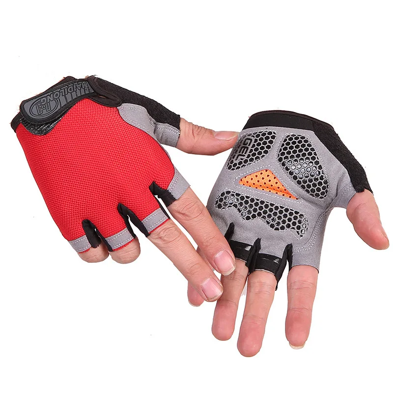 Anti Slip Shock Breathable Half Finger Gloves Breathable Cycling Gloves Fitness Gym Bodybuilding Crossfit Exercise Sports Gloves images - 6