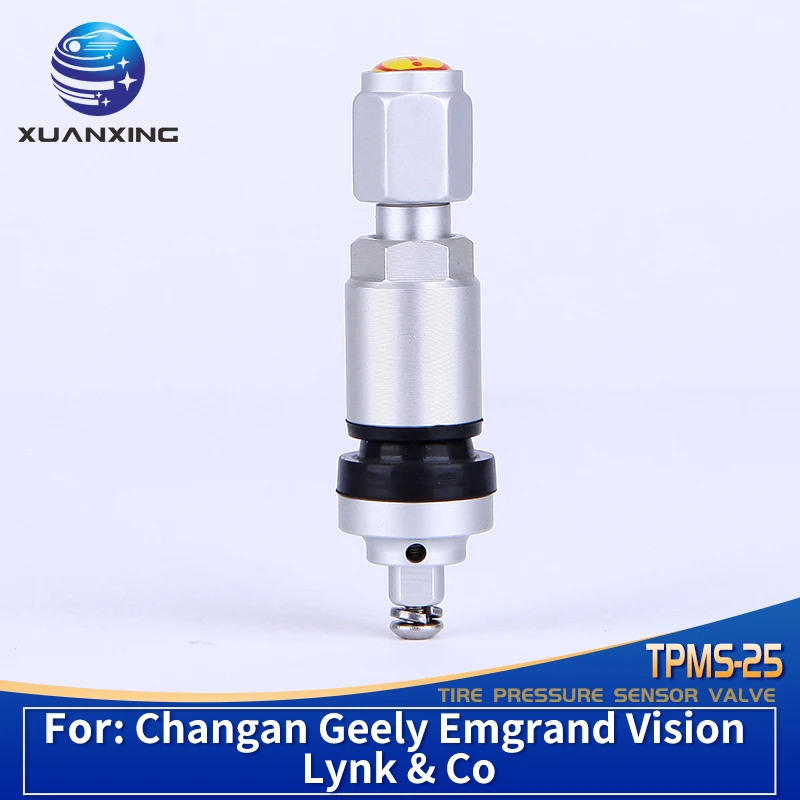 

TPMS-25 TPMS клапаны для контроля давления в шинах датчик штока клапана колпачки из алюминиевого сплава для Changan Geely Emgrand Vision Lynk & Co