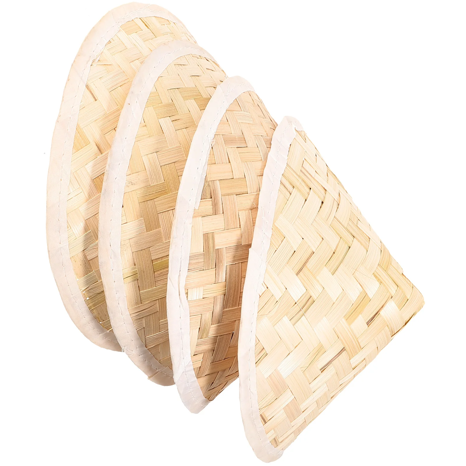 

4 Pcs Bamboo Hat Conical Old Fashioned Weaving Sun Block Cap Bamboo UV Protection Samurai