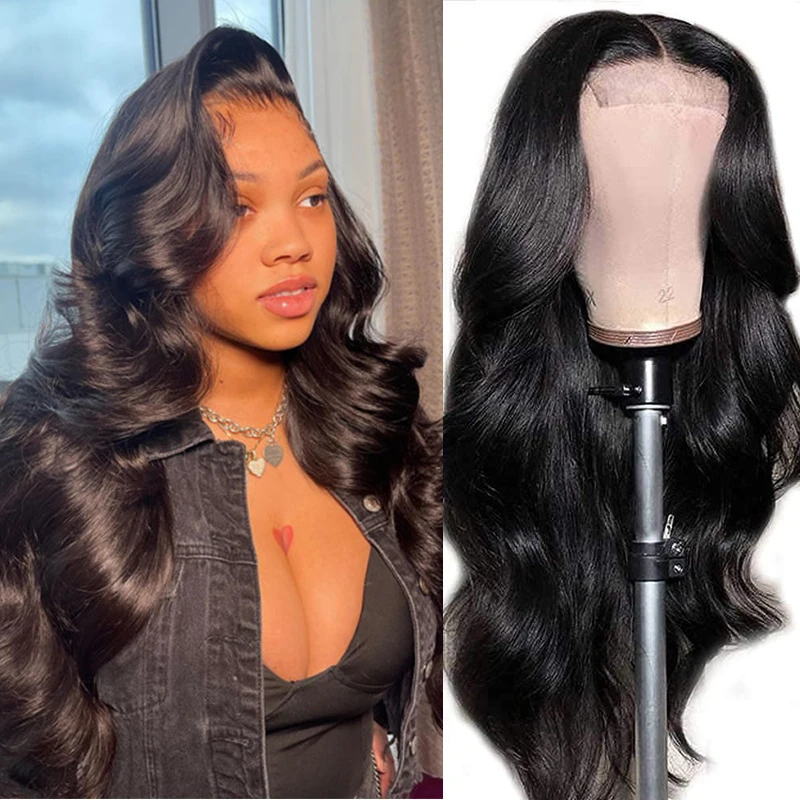 

Парик с волнистыми кружевами и передней частью, натуральные бразильские волосы без клея, 13X5 волнистый парик