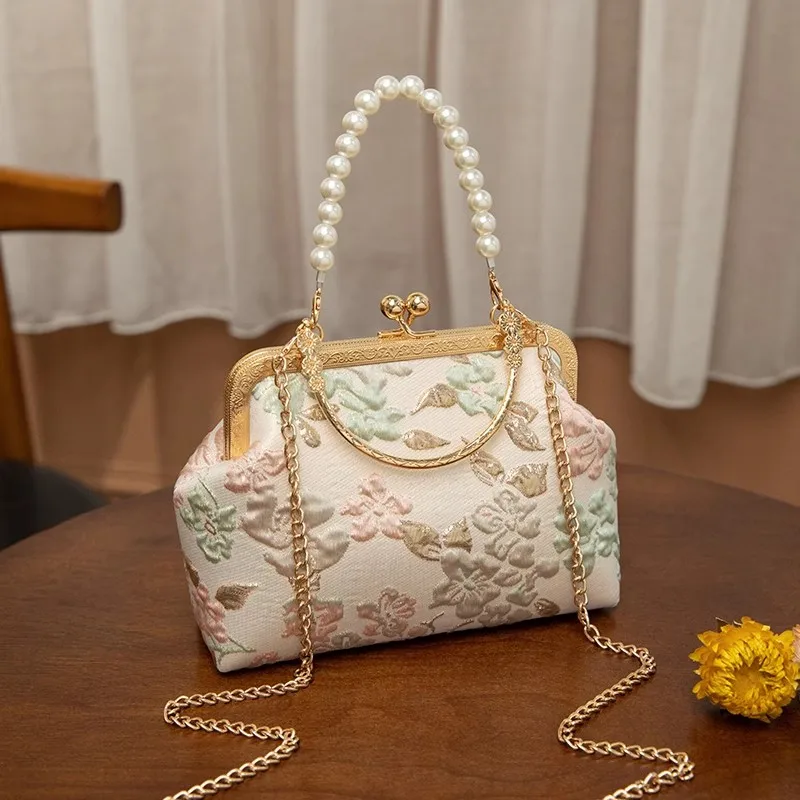 

Mother Gift Bag Women Bags 3 Straps Bag Beading Metal Handle Women's Handbags Women Shoulder Crossbody Bag Fringe Tassel Bags